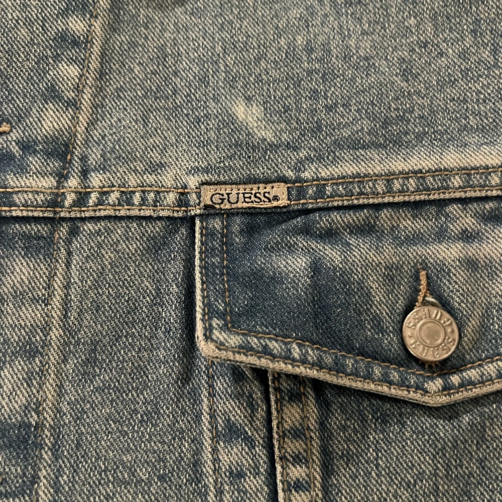 Guess blue jean jacket size xl